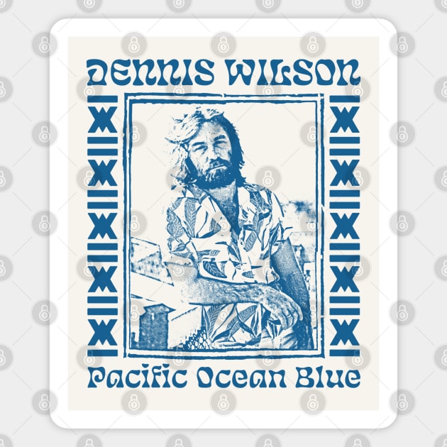 Pacific Ocean Blue / Original Vintage Style Design Magnet by DankFutura